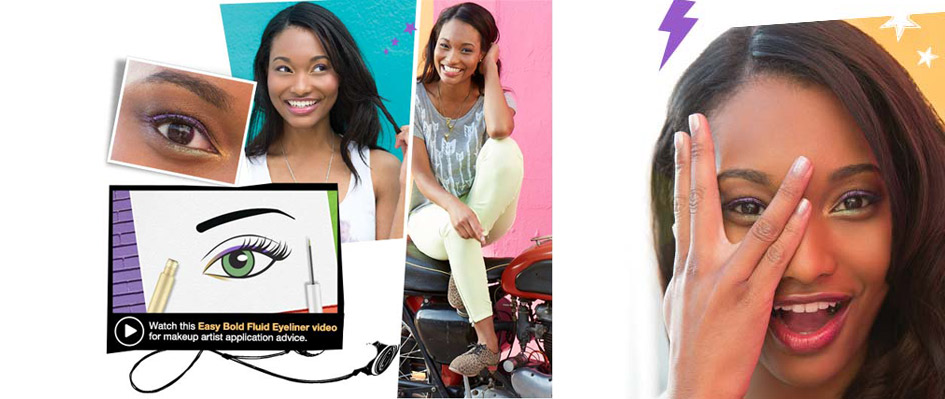 Makeup Artist looks from Mary Kay At Play™ featuring NEW Bold Fluid Eyeliner and Triple Layer Tinted Balm.